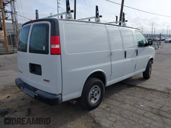 2019 GMC Savana Cargo with VIN 1GTW7AFPXK1287974, listed as a IAAI auction lot 41923464 with 148,348 mi miles and . Bid and sale history available at DreamBid. Image 4.