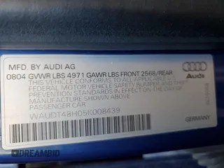 2005 Audi A4 3.0L with VIN WAUDT48H05K008439, listed as a Copart auction lot 45581385 with 180,932 mi miles and Salvage Title. Bid and sale history available at carsss.com. Image 12.