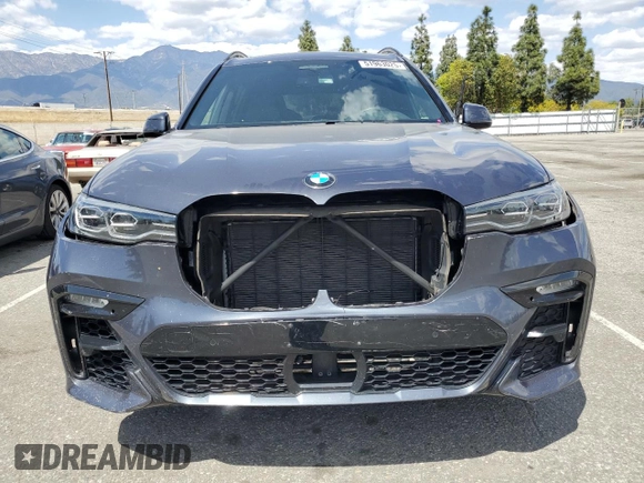 2019 BMW X7 xDrive50i with VIN 5UXCX4C59KLS38632, listed as a Copart auction lot 51963025 with 56,346 mi miles and Salvage Title. Bid and sale history available at carsss.com. Image 5.