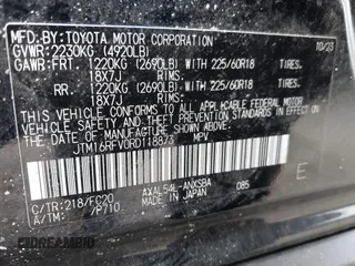 2024 Toyota RAV4 Hybrid SE with VIN JTM16RFV0RD118873, listed as a IAAI auction lot 42039019 with 7,532 mi miles and . Bid and sale history available at DreamBid. Image 9.