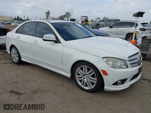 2009 Mercedes-Benz C-Class 3.0L Sport with VIN WDDGF54X39R050407, listed as a IAAI auction lot 42105946 with 197,471 mi miles. Bid and sale history available at carsss.com. Image 1.