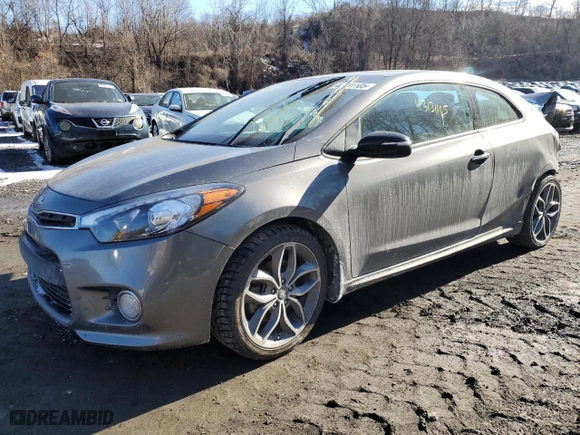 2016 Kia Forte Koup SX with VIN KNAFZ6A39G5605592, listed as a Copart auction lot 43131105 with 0 miles and Salvage Title. Bid and sale history available at carsss.com. Image 1.