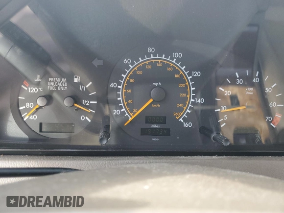 1994 Mercedes-Benz C with VIN WDBHA28E3RF034020, listed as a Copart auction lot 44763115 with 191,734 mi miles and Salvage Title. Bid and sale history available at carsss.com. Image 9.