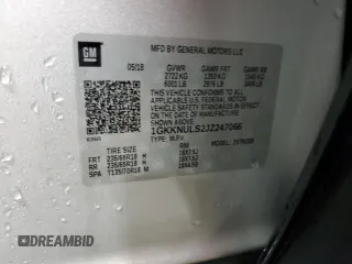 2018 GMC Acadia SLT with VIN 1GKKNULS2JZ247066, listed as a Copart auction lot 51149325 with 114,039 mi miles and Salvage Title. Bid and sale history available at DreamBid. Image 14.