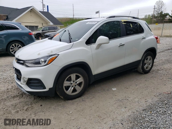 2019 Chevrolet Trax LT z VIN KL7CJLSBXKB825123, wystawiony jako Copart lot #55536535 z przebiegiem Nie podano mil oraz Szkoda całkowita • Salvage title. Historia ofert i sprzedaży dostępna na DreamBid. Obrazek 1.