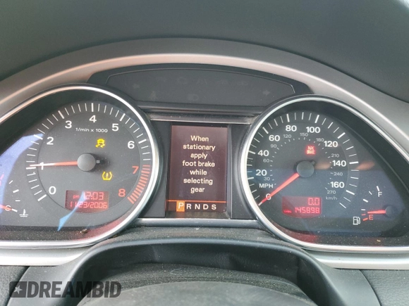 2007 Audi Q7 Premium with VIN WA1BV74L17D097939, listed as a Copart auction lot 45334465 with 145,898 mi miles and Clean Title. Bid and sale history available at carsss.com. Image 9.