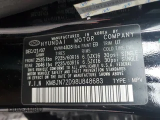 2008 Hyundai Tucson SE with VIN KM8JN72D98U848683, listed as a Copart auction lot 51710895 with 166,801 mi miles and Salvage Title. Bid and sale history available at carsss.com. Image 16.