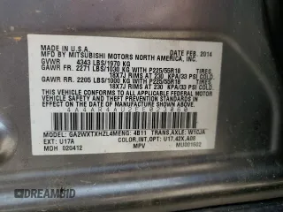 2014 Mitsubishi Outlander SE z VIN 4A4AR4AU2EE023060, wystawiony jako Copart lot #59660495 z przebiegiem 169 570 mil mil oraz Szkoda całkowita • Salvage title. Historia ofert i sprzedaży dostępna na DreamBid. Obrazek 13.