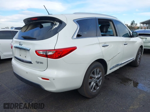 2015 Infiniti QX60 with VIN 5N1AL0MN4FC530895, listed as a IAAI auction lot 41410685 with 89,927 mi miles. Bid and sale history available at carsss.com. Image 4.