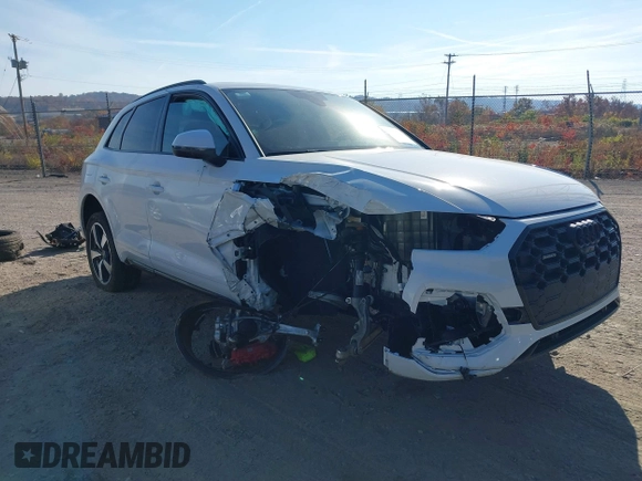 2024 Audi Q5 S line Premium Plus with VIN WA1EAAFY1R2143511, listed as a IAAI auction lot 40736946 with 1,125 mi miles and . Bid and sale history available at DreamBid. Image 1.
