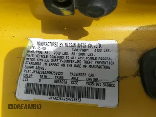 2005 Nissan 350Z Touring with VIN JN1AZ36A25M759523, listed as a Copart auction lot 43478515 with 140,771 mi miles and Salvage Title. Bid and sale history available at carsss.com. Image 12.