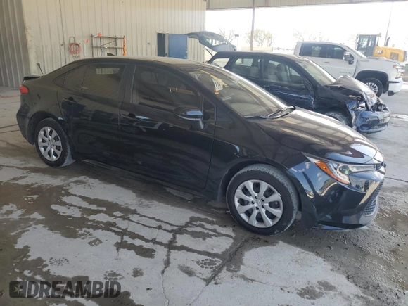 2022 Toyota Corolla LE with VIN JTDEPMAEXNJ197960, listed as a Copart auction lot 52386075 with 32,221 mi miles and Salvage Title. Bid and sale history available at DreamBid. Image 4.