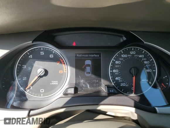 2010 Audi A4 2.0T Premium Plus with VIN WAUFFAFL2AN058032, listed as a Copart auction lot 52121865 with 172,051 mi miles and Salvage Title. Bid and sale history available at carsss.com. Image 9.
