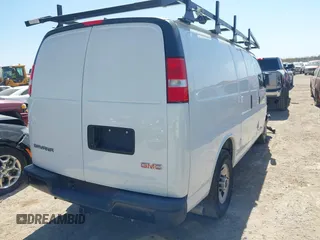 2023 GMC Savana Cargo Van with VIN 1GTW7AFP0P1143843, listed as a IAAI auction lot 41776847 with 15,091 mi miles. Bid and sale history available at carsss.com. Image 4.