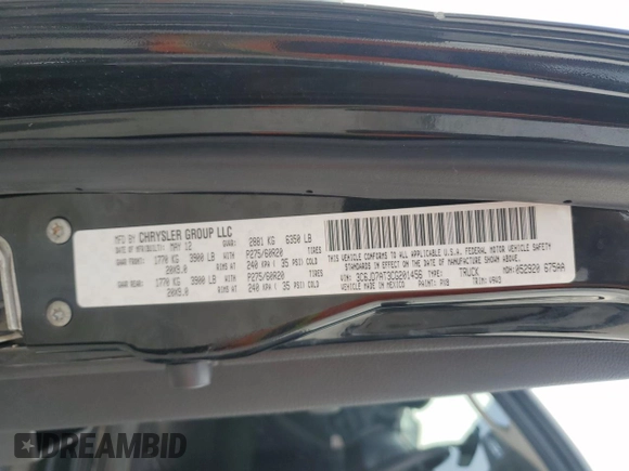 2012 Ram 1500 Express with VIN 3C6JD7AT3CG201456, listed as a Copart auction lot 41814015 with 126,181 mi miles and Clean Title. Bid and sale history available at carsss.com. Image 12.