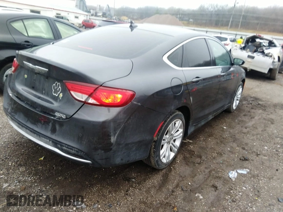 2015 Chrysler 200 Limited with VIN 1C3CCCAB0FN738371, listed as a IAAI auction lot 41208960 with 91,286 mi miles and . Bid and sale history available at DreamBid. Image 4.
