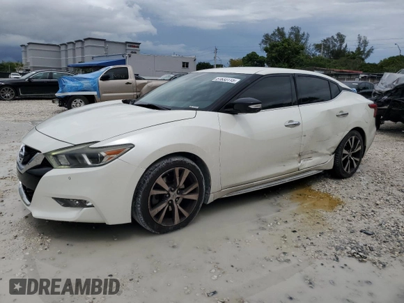 2017 Nissan Maxima SV with VIN 1N4AA6APXHC446995, listed as a Copart auction lot 51633115 with 56,949 mi miles and Salvage Title. Bid and sale history available at DreamBid. Image 1.