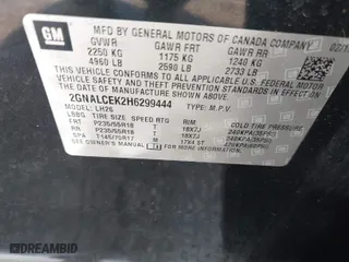 2017 Chevrolet Equinox LT with VIN 2GNALCEK2H6299444, listed as a IAAI auction lot 41832131 with 137,227 mi miles. Bid and sale history available at carsss.com. Image 9.