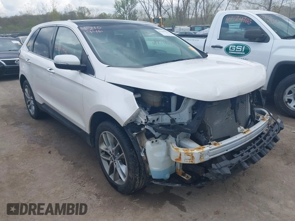 2017 Ford Edge Titanium with VIN 2FMPK4K94HBB41767, listed as a IAAI auction lot 42101946 with 76,984 mi miles. Bid and sale history available at carsss.com. Image 1.