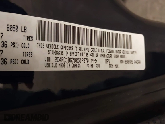 2013 Chrysler Town & Country Touring with VIN 2C4RC1BG7DR517970, listed as a IAAI auction lot 42028284 with 122,053 mi miles. Bid and sale history available at carsss.com. Image 9.