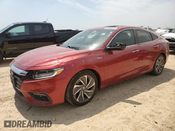 2022 Honda Insight Touring z VIN 19XZE4F95NE002847, wystawiony jako Copart lot #51352875 z przebiegiem 53 229 mil mil oraz Czysty tytuł • Clean title. Historia ofert i sprzedaży dostępna na DreamBid. Obrazek 1.