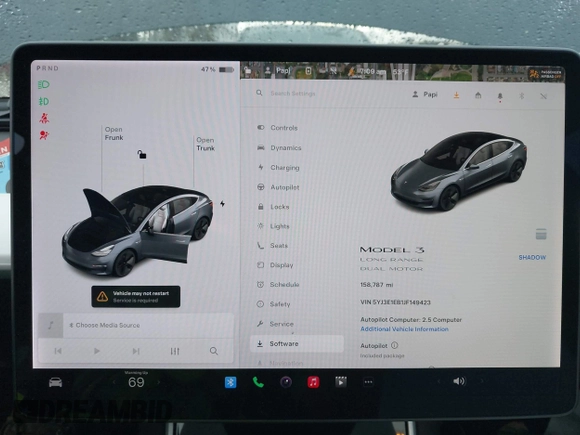 2018 Tesla Model 3 Long Range Battery with VIN 5YJ3E1EB1JF149423, listed as a IAAI auction lot 41896090 with 158,787 mi miles and . Bid and sale history available at DreamBid. Image 16.