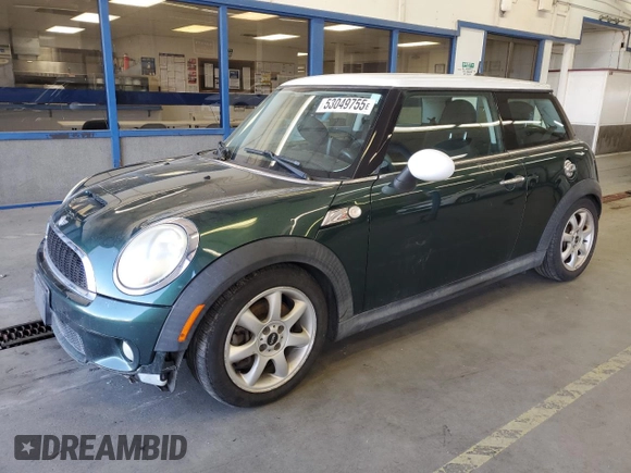 2007 MINI Hardtop S with VIN WMWMF73507TT80236, listed as a Copart auction lot 53049755 with 98,354 mi miles and Salvage Title. Bid and sale history available at DreamBid. Image 1.