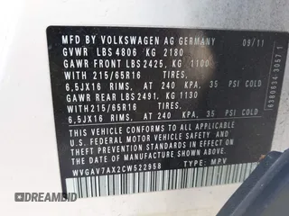 2012 Volkswagen Tiguan SE z VIN WVGAV7AX2CW522958, wystawiony jako IAAI lot #42516794 z przebiegiem 107 144 mil mil oraz . Historia ofert i sprzedaży dostępna na DreamBid. Obrazek 9.