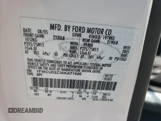 2006 Ford Escape XLS with VIN 1FMCU02Z36KA71926, listed as a Copart auction lot 57697364 with 225,212 mi miles and Salvage title. Bid and sale history available at DreamBid. Image 14.