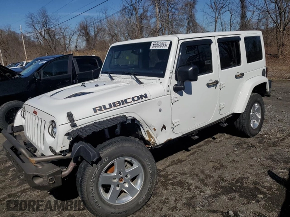 2017 Jeep Wrangler Unlimited Rubicon with VIN 1C4HJWFG9HL543266, listed as a Copart auction lot 50002055 with 50,223 mi miles and Salvage title. Bid and sale history available at DreamBid. Image 1.