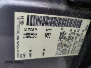 2014 Nissan Maxima S with VIN 1N4AA5AP5EC491610, listed as a Copart auction lot 62063895 with 80,812 mi miles and Salvage title. Bid and sale history available at DreamBid. Image 12.