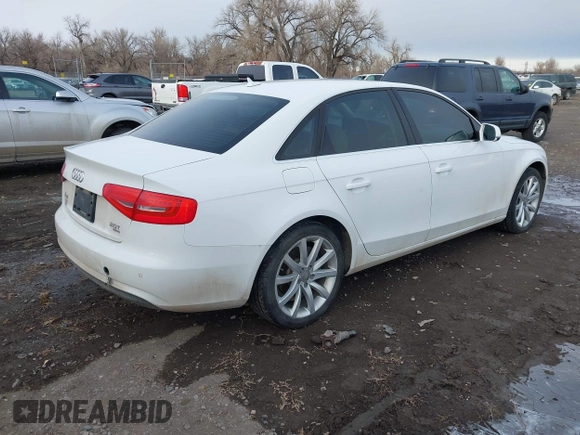 2013 Audi A4 Premium Plus with VIN WAUFFAFLXDN046666, listed as a IAAI auction lot 41074023 with 92,092 mi miles and . Bid and sale history available at DreamBid. Image 4.