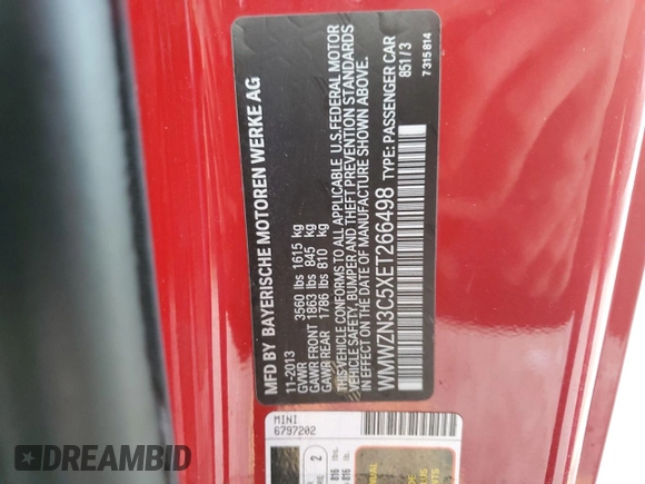 2014 MINI Convertible with VIN WMWZN3C5XET266498, listed as a Copart auction lot 77763074 with 76,680 mi miles and Non repairable. Bid and sale history available at DreamBid. Image 13.