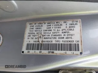 2006 Honda Accord LX SE с VIN 1HGCM56356A182430, выставлен на аукционе IAAI как лот 42644637 с пробегом 225 220 миль миль и . История ставок и продаж доступна на DreamBid. Изображение 9.