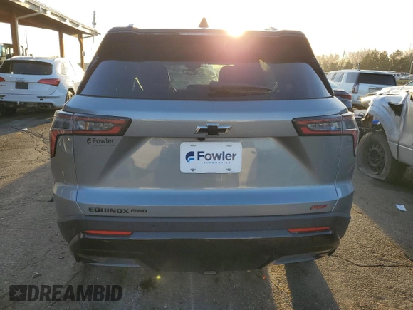 2025 Chevrolet Equinox AWD RS with VIN 3GNAXTEG2SL124579, listed as a Copart auction lot 47129755 with Not provided miles and Salvage title. Bid and sale history available at DreamBid. Image 6.