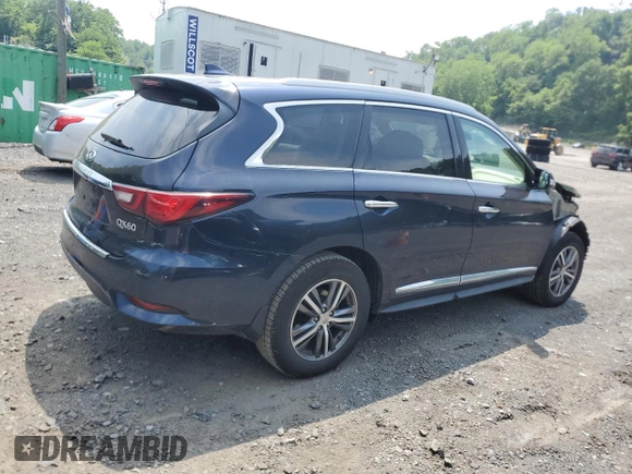 2019 Infiniti QX60 Pure z VIN 5N1DL0MM5KC563371, wystawiony jako Copart lot #60545225 z przebiegiem 84 819 mil mil oraz Szkoda całkowita • Salvage title. Historia ofert i sprzedaży dostępna na DreamBid. Obrazek 3.
