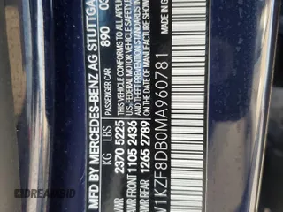 2021 Mercedes-Benz E 350 z VIN W1KZF8DB0MA960781, wystawiony jako Copart lot #55666175 z przebiegiem Nie podano mil oraz Nie do naprawy • Non repairable. Historia ofert i sprzedaży dostępna na DreamBid. Obrazek 12.