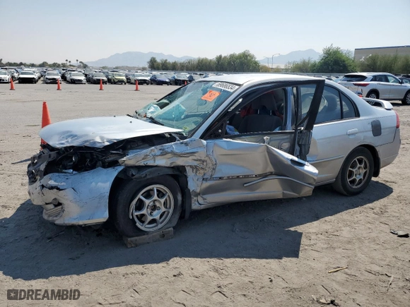 2003 Honda Civic LX with VIN 2HGES16693H580433, listed as a Copart auction lot 69686534 with 142,678 mi miles and Salvage Title. Bid and sale history available at carsss.com. Image 1.