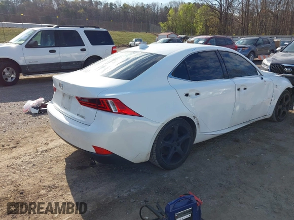 2014 Lexus IS with VIN JTHBE1D20E5011780, listed as a IAAI auction lot 41836907 with 137,913 mi miles. Bid and sale history available at carsss.com. Image 4.