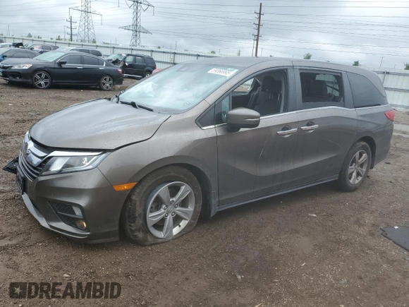 2020 Honda Odyssey EX with VIN 5FNRL6H5XLB032588, listed as a Copart auction lot 59366995 with 86,982 mi miles and Salvage title. Bid and sale history available at DreamBid. Image 1.