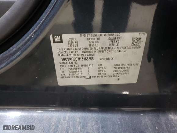 2017 Chevrolet Silverado 1500 LT with VIN 1GCVKREC7HZ166255, listed as a Copart auction lot 45343235 with 111,230 mi miles and Salvage Title. Bid and sale history available at carsss.com. Image 13.