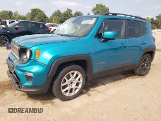 2020 Jeep Renegade Latitude z VIN ZACNJABB5LPL19803, wystawiony jako Copart lot #60316515 z przebiegiem Nie podano mil oraz Szkoda całkowita • Salvage title. Historia ofert i sprzedaży dostępna na DreamBid. Obrazek 1.
