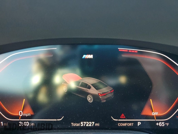 2021 BMW 7 Series 740i with VIN WBA7T2C01MCF72583, listed as a Copart auction lot 88601095 with 57,227 mi miles and Salvage title. Bid and sale history available at DreamBid. Image 9.