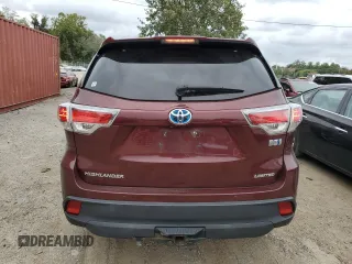 2015 Toyota Highlander Hybrid Limited with VIN 5TDDCRFH0FS009944, listed as a Copart auction lot 71665924 with 151,013 mi miles and Salvage Title. Bid and sale history available at carsss.com. Image 6.