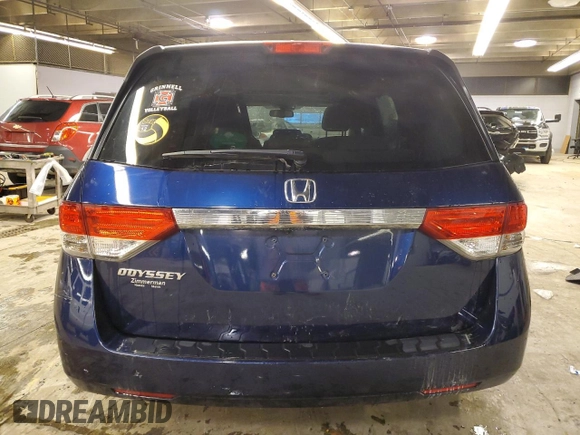 2016 Honda Odyssey EX-L with VIN 5FNRL5H64GB116298, listed as a Copart auction lot 81969004 with 54,319 mi miles and Salvage Title. Bid and sale history available at DreamBid. Image 6.