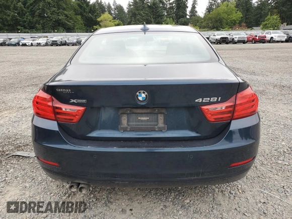 2014 BMW 4 Series 428i xDrive with VIN WBA3N9C55EF721832, listed as a Copart auction lot 62958455 with 118,168 mi miles and Salvage title. Bid and sale history available at DreamBid. Image 6.