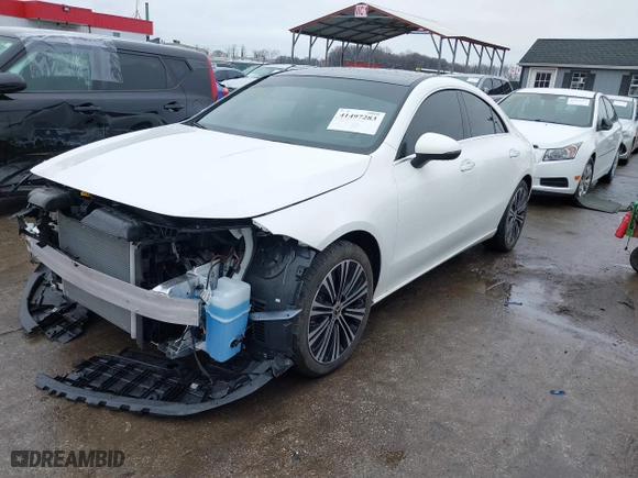 2023 Mercedes-Benz CLA with VIN W1K5J4HB3PN415509, listed as a IAAI auction lot 41497283 with 5,844 mi miles. Bid and sale history available at carsss.com. Image 18.