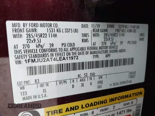 2020 Ford Expedition Limited z VIN 1FMJU2AT4LEA11972, wystawiony jako IAAI lot #42334398 z przebiegiem 123 783 mil mil oraz . Historia ofert i sprzedaży dostępna na DreamBid. Obrazek 9.