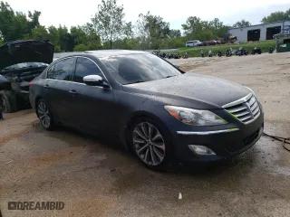 2014 Hyundai Genesis 5.0L R-Spec with VIN KMHGC4DH1EU265213, listed as a Copart auction lot 61543503 with 76,661 mi miles and Salvage Title. Bid and sale history available at carsss.com. Image 4.