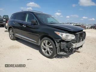 2013 Infiniti JX35 with VIN 5N1AL0MMXDC345884, listed as a Copart auction lot 71356404 with 150,655 mi miles and Salvage Title. Bid and sale history available at carsss.com. Image 4.